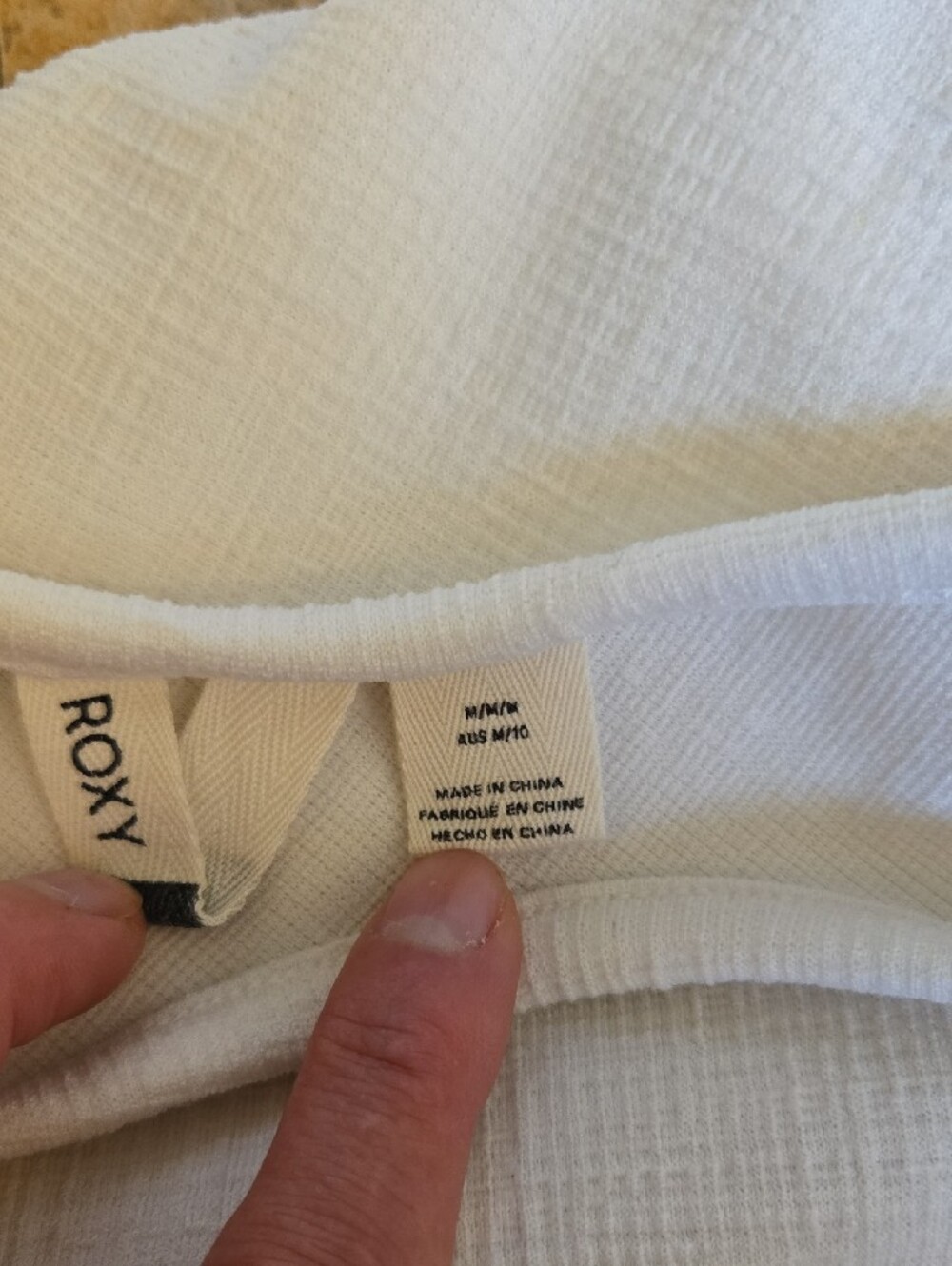 Roxy White Ribbed Crop Tank - Picture 2 of 3